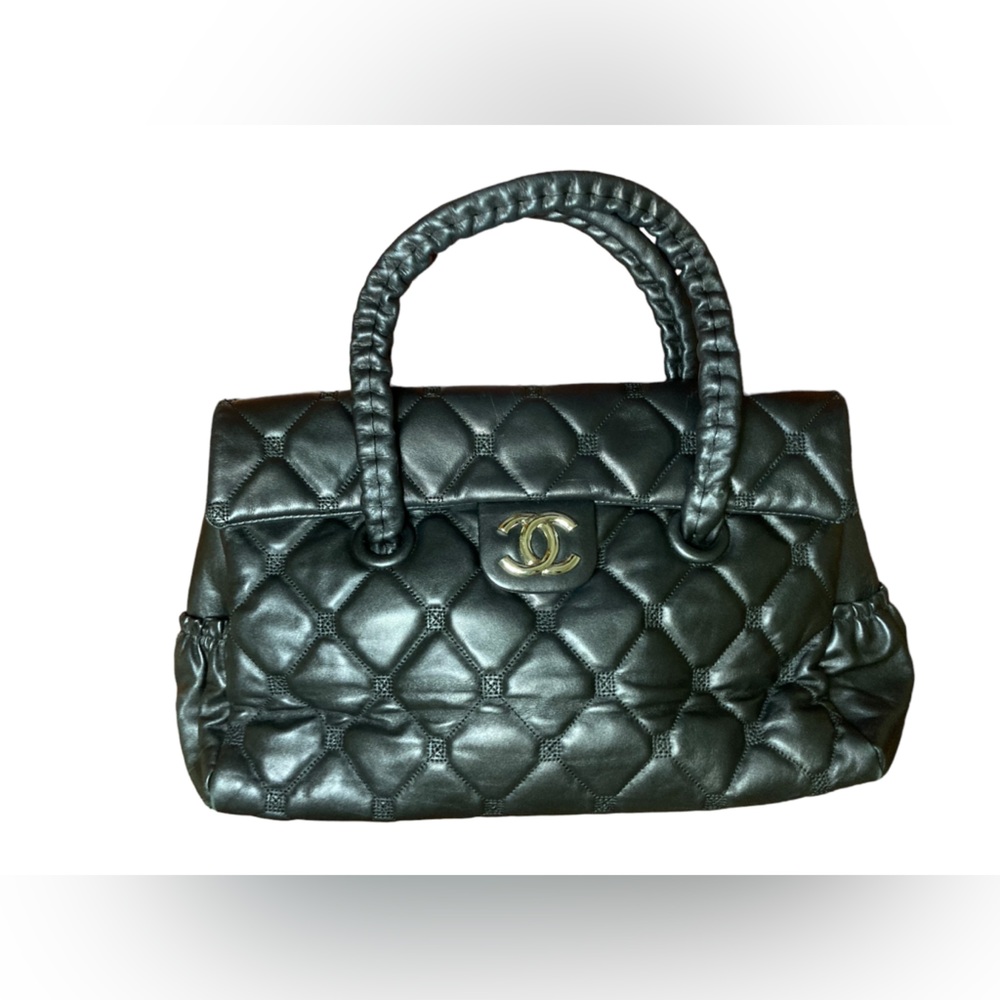 Vintage Lambskin Leather Single Flap Tote Bag